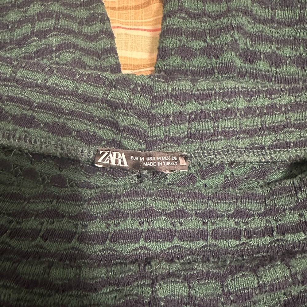 Zara Green and Black Textured Knit Pants - Picture 3 of 4